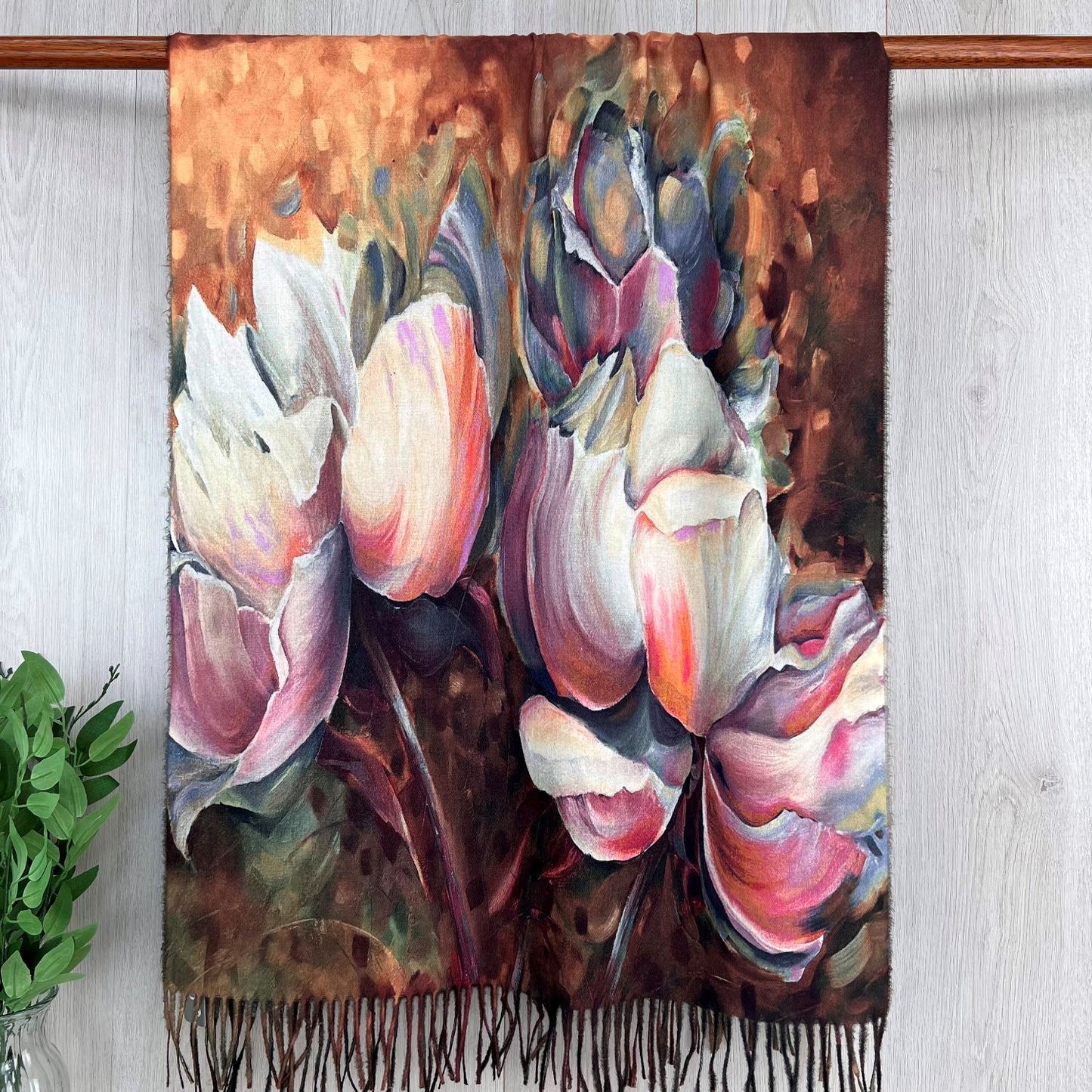 Luxury Watercolour Floral Print Winter Wrap/ Scarf - Choice of colours