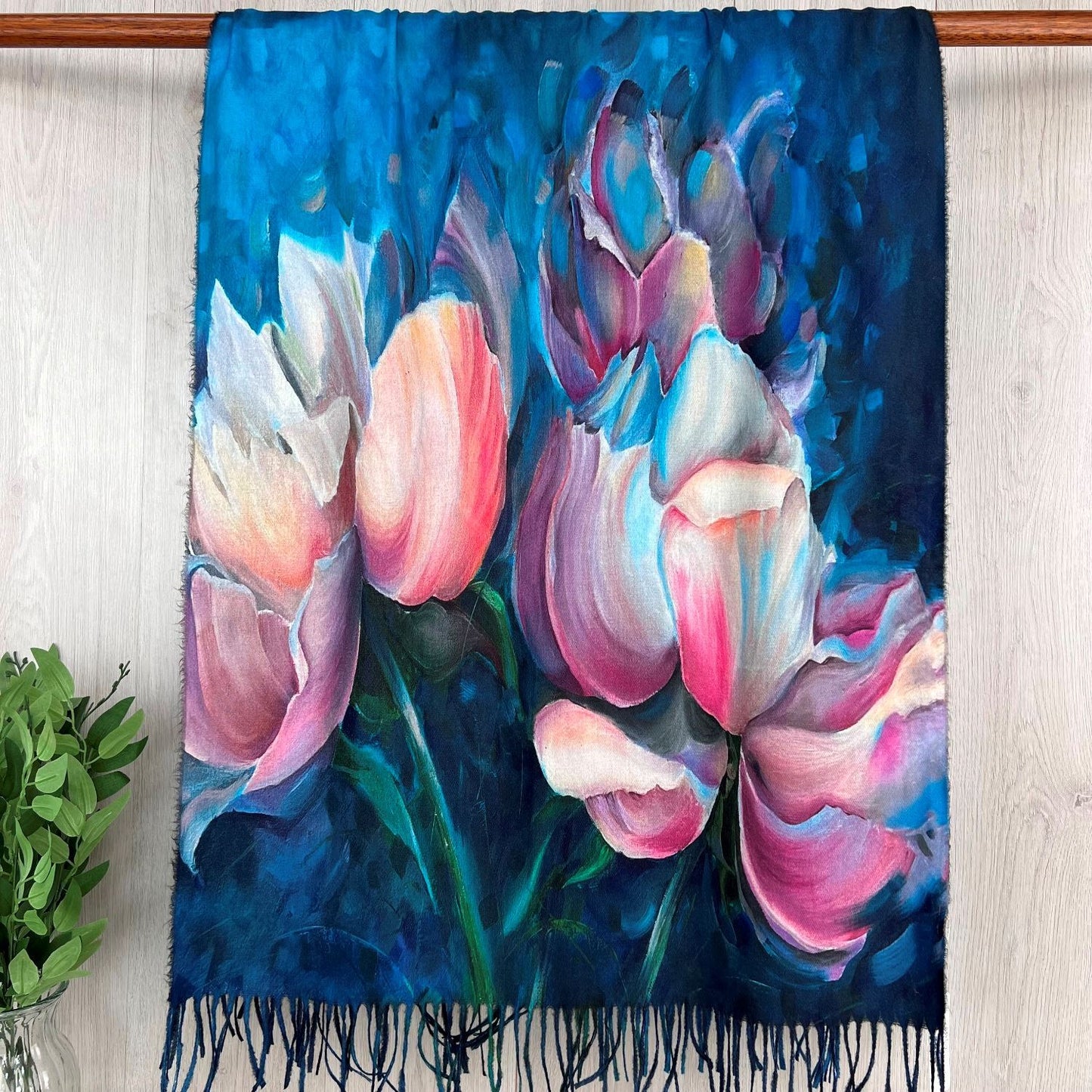 Luxury Watercolour Floral Print Winter Wrap/ Scarf - Choice of colours