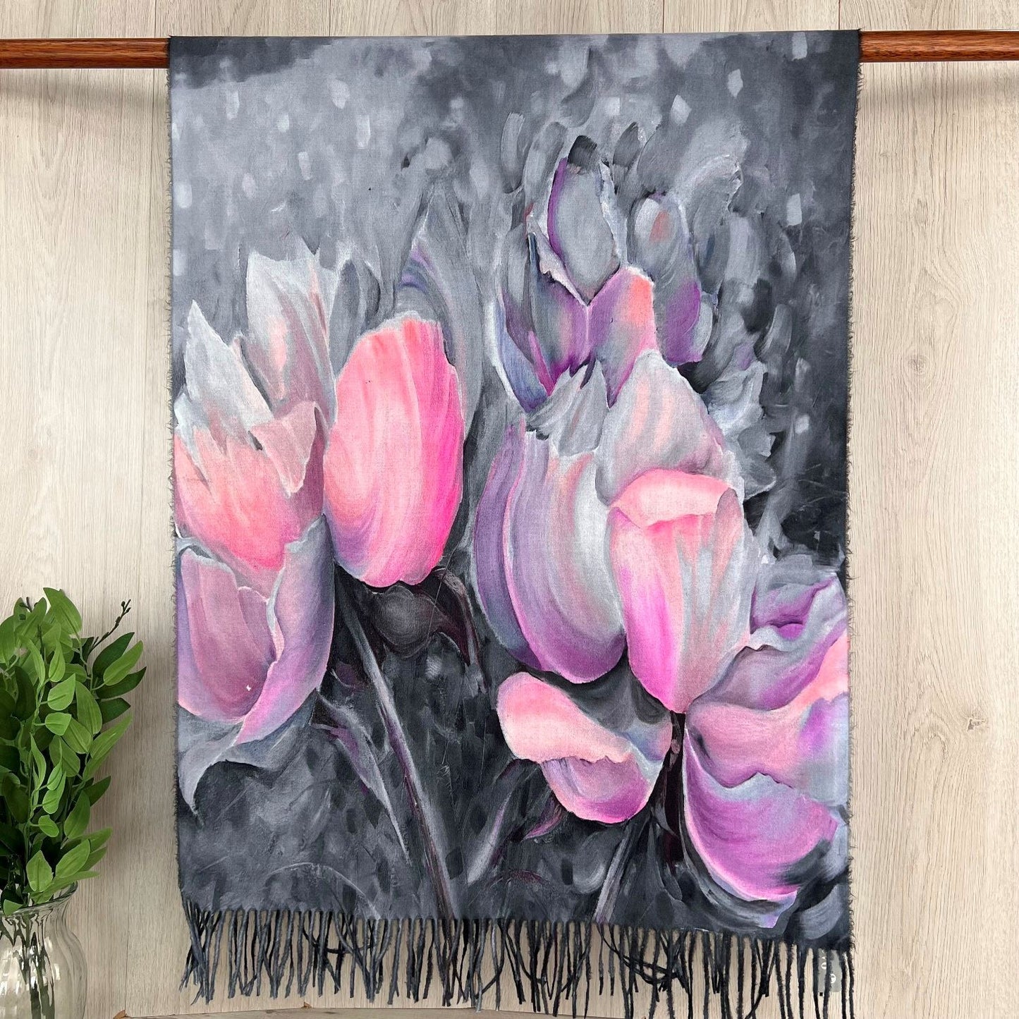 Luxury Watercolour Floral Print Winter Wrap/ Scarf - Choice of colours