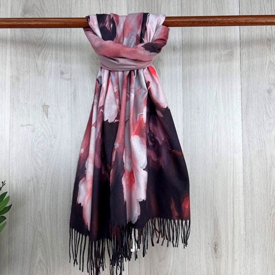 Luxury Watercolour Floral Print Winter Wrap/ Scarf - Choice of colours