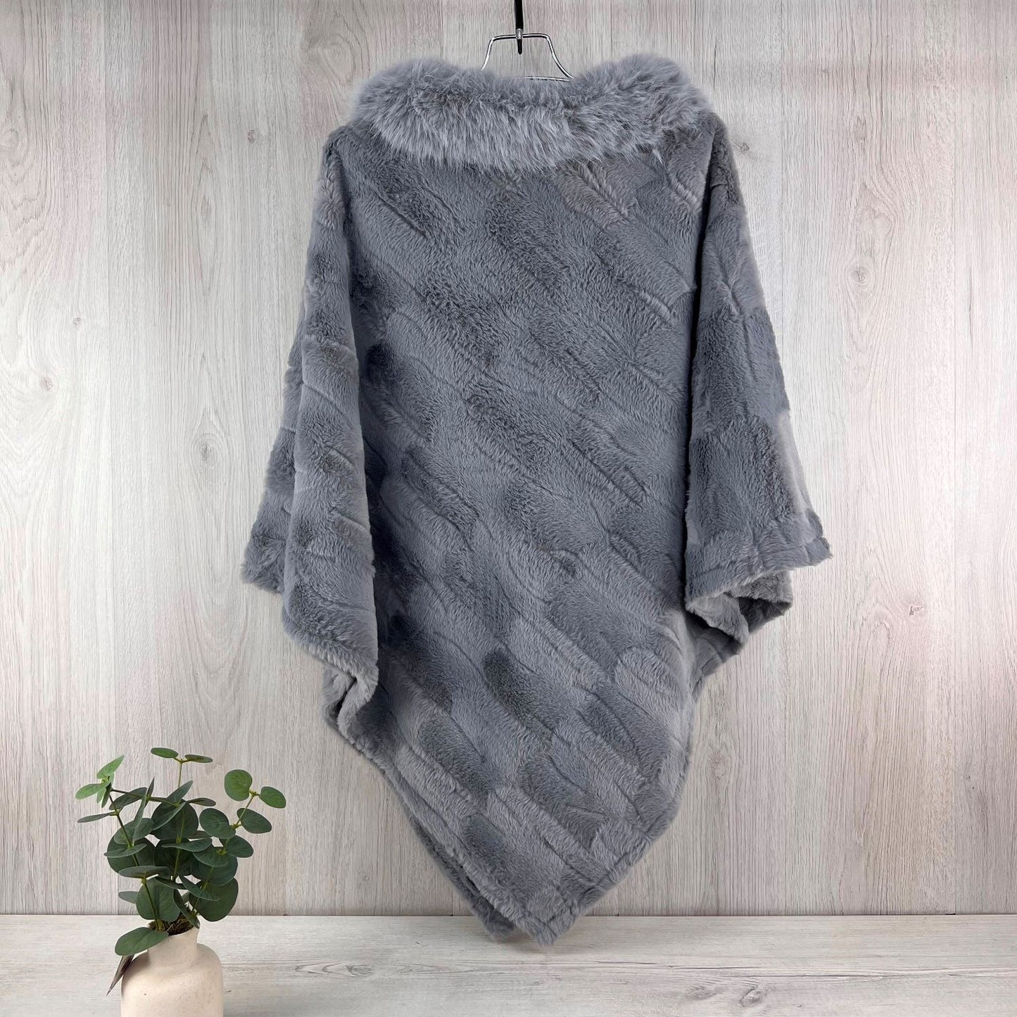Faux Fur Poncho - Choice of colours