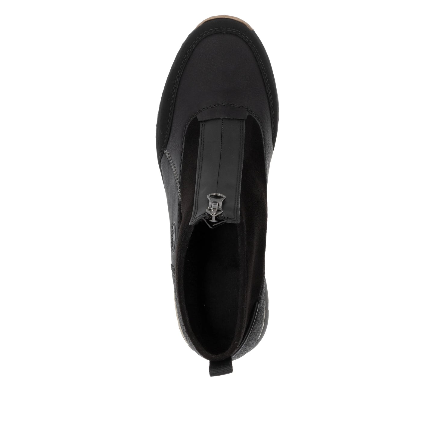 Rieker Ladies Wide Fitting Front Zip Boots N6361 - Black
