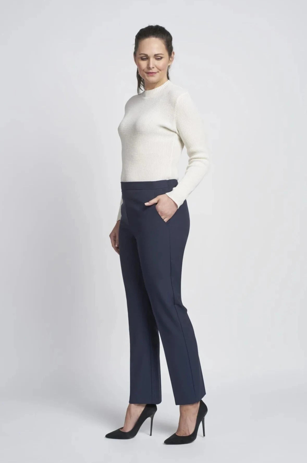 Pinns Iris Lightweight 29" Straight Leg Trousers - Navy
