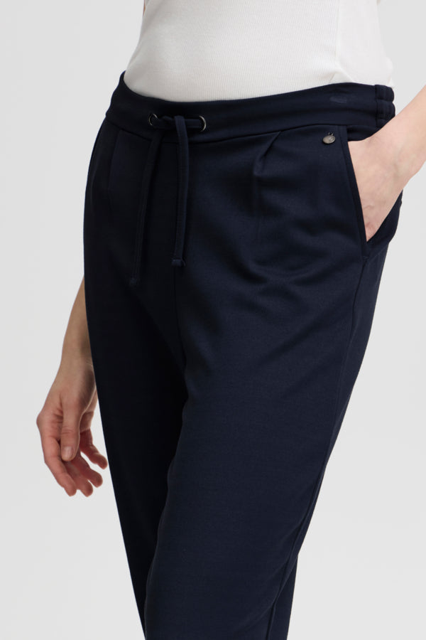 Fransa Stretch Casual Trousers - Navy
