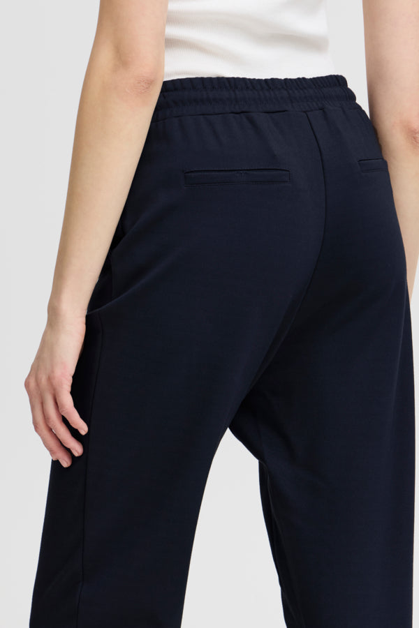 Fransa Stretch Casual Trousers - Navy