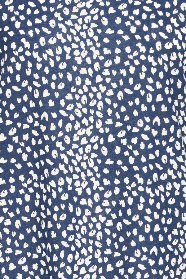 Fransa Hazel Dash Print Tee - Navy