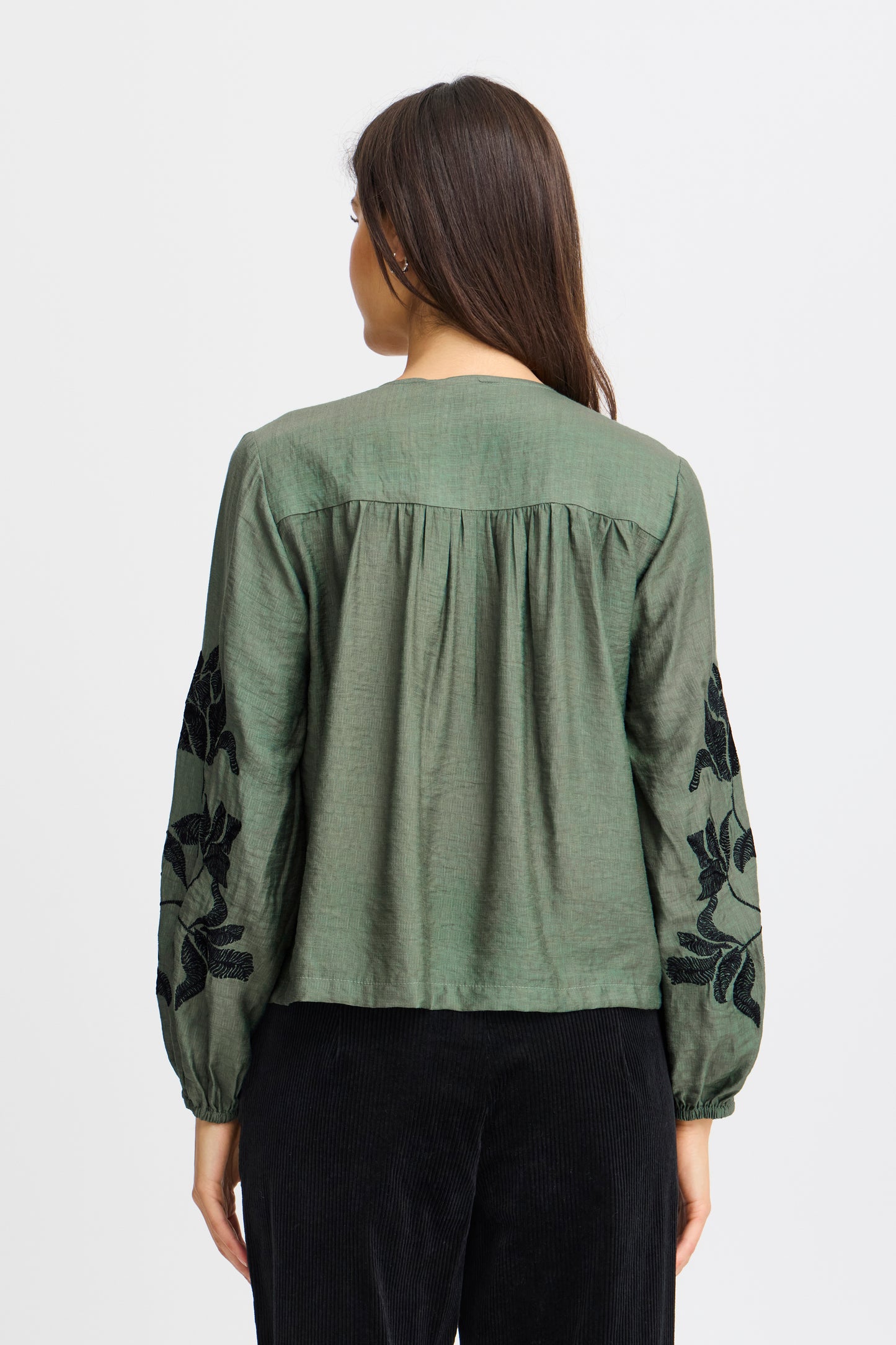 Fransa Harbo Printed Blouse - Forest Green