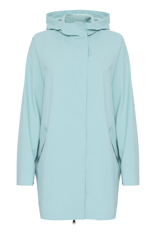Fransa Light Weight Hooded Jacket - Aqua
