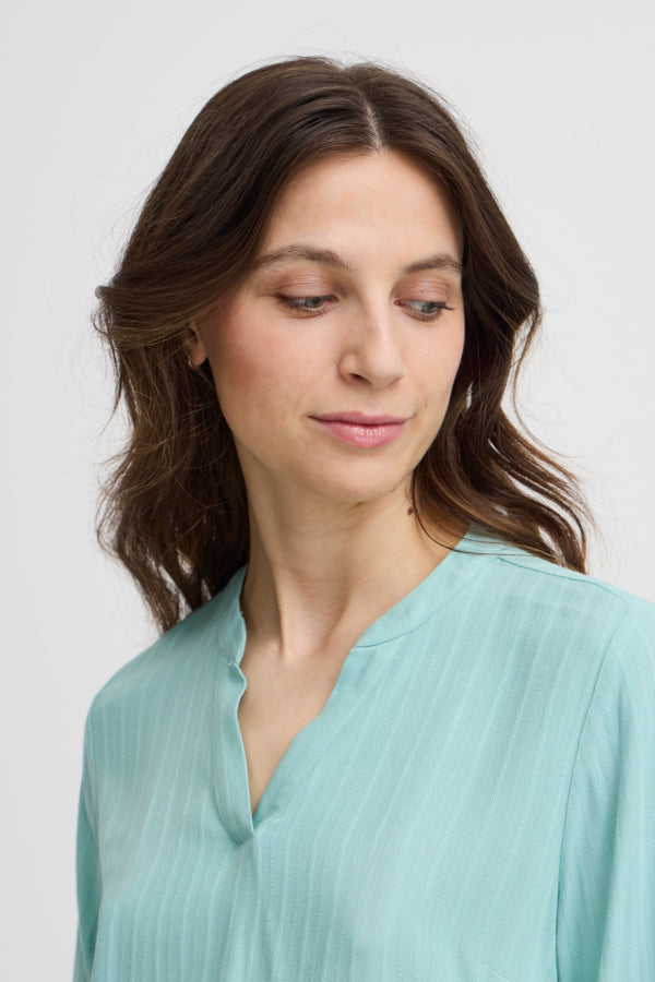Fransa Nala Long Sleeved Shirt - Aqua