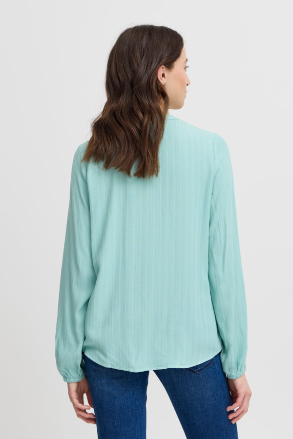 Fransa Nala Long Sleeved Shirt - Aqua