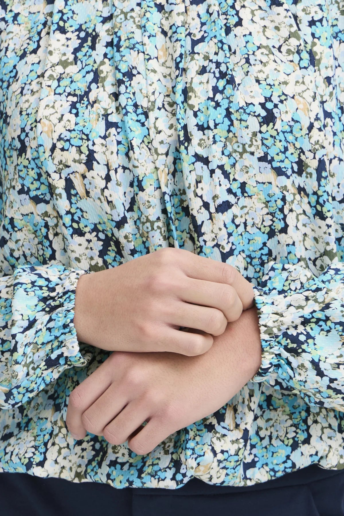 Fransa Lalu Floral Blouse - Blue