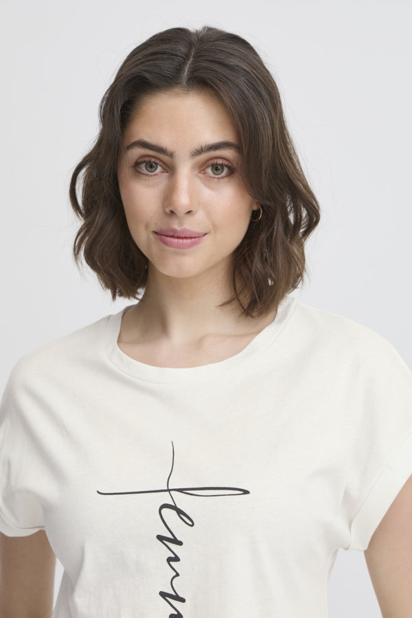 Fransa Edena Cotton Tee - White