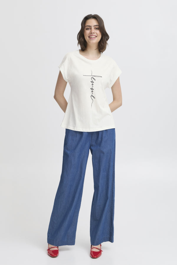 Fransa Edena Cotton Tee - White