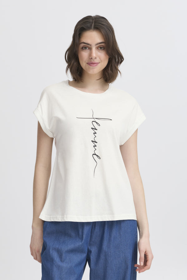 Fransa Edena Cotton Tee - White