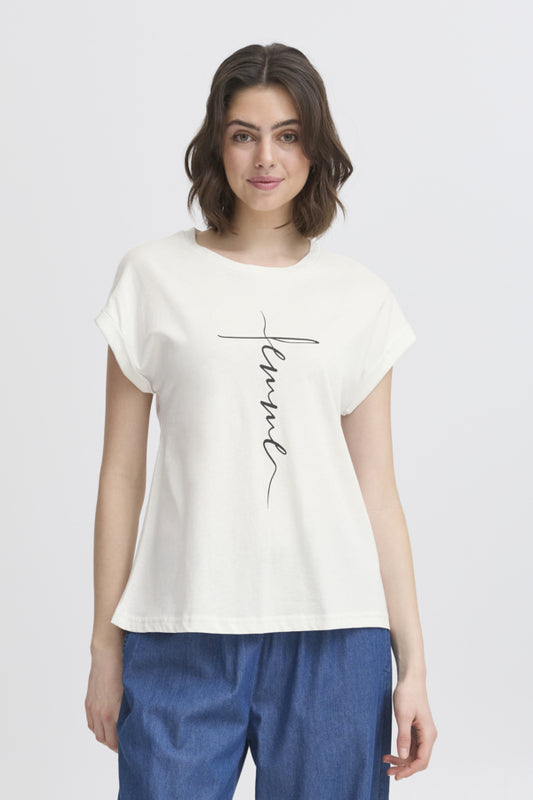 Fransa Edena Cotton Tee - White
