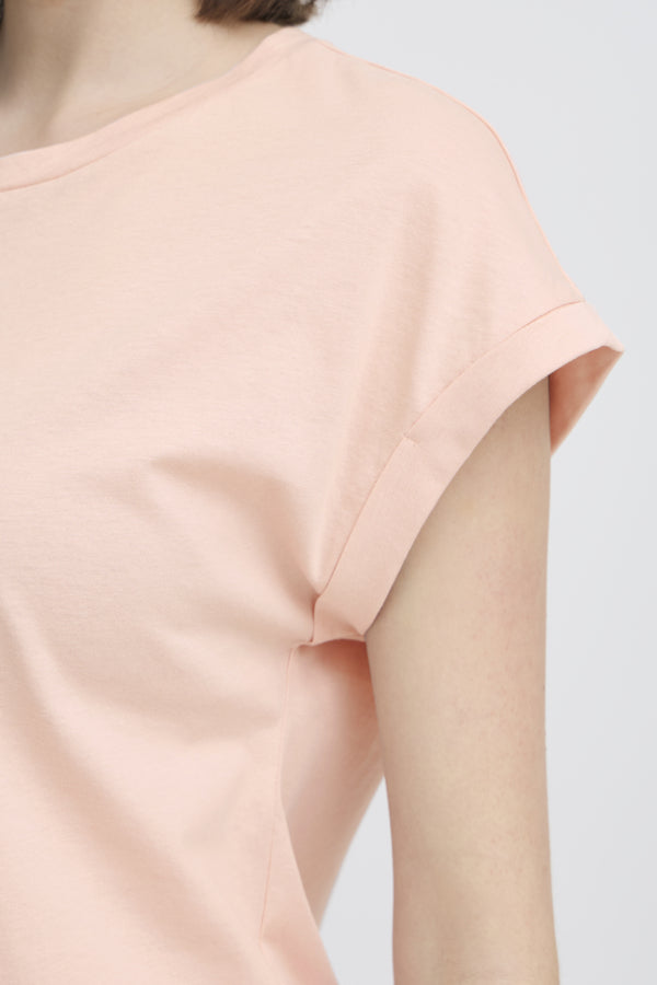 Fransa Edena Cotton Tee - Rose Pink