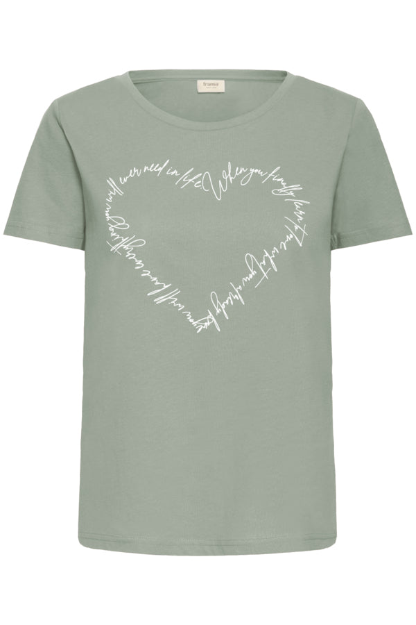 Fransa Suri Short Sleeved Tee - Frosty Green