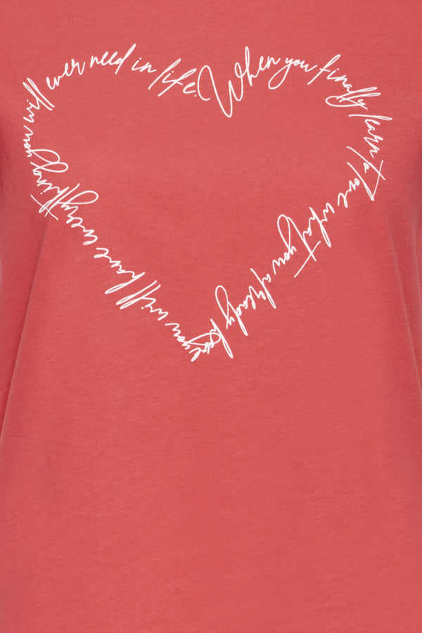 Fransa Suri Short Sleeved Tee - Poinsettia Red