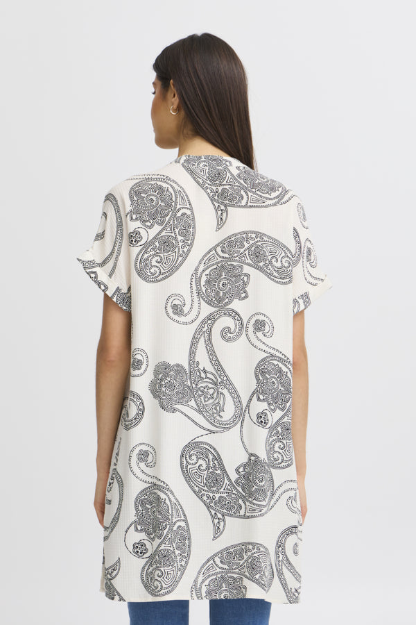 Fransa Oline Paisley Print Dress - Antique White