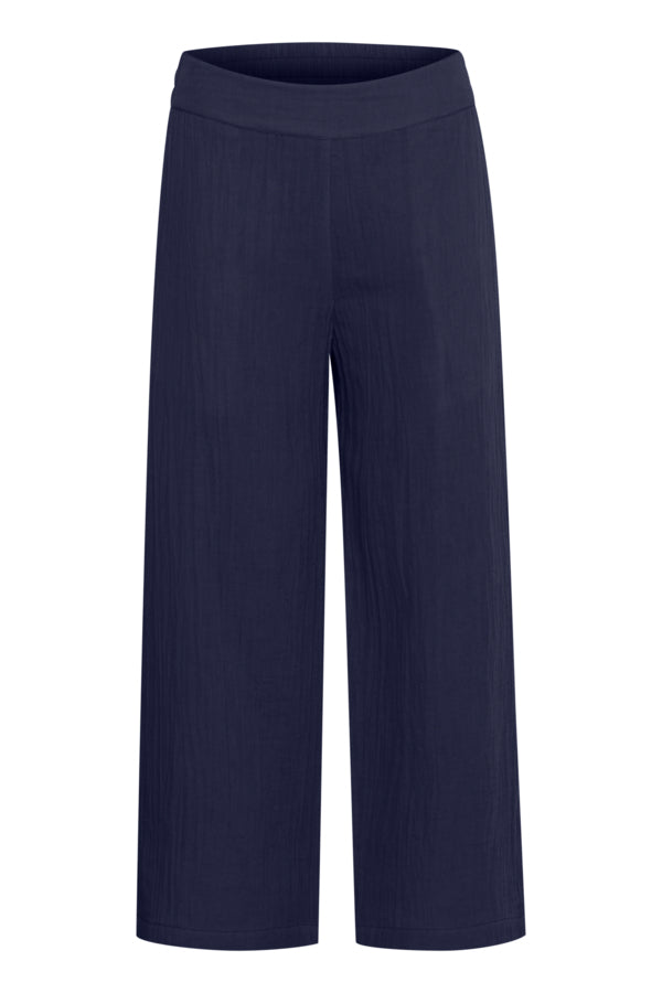 Fransa Manua Wide Leg Trousers - Navy
