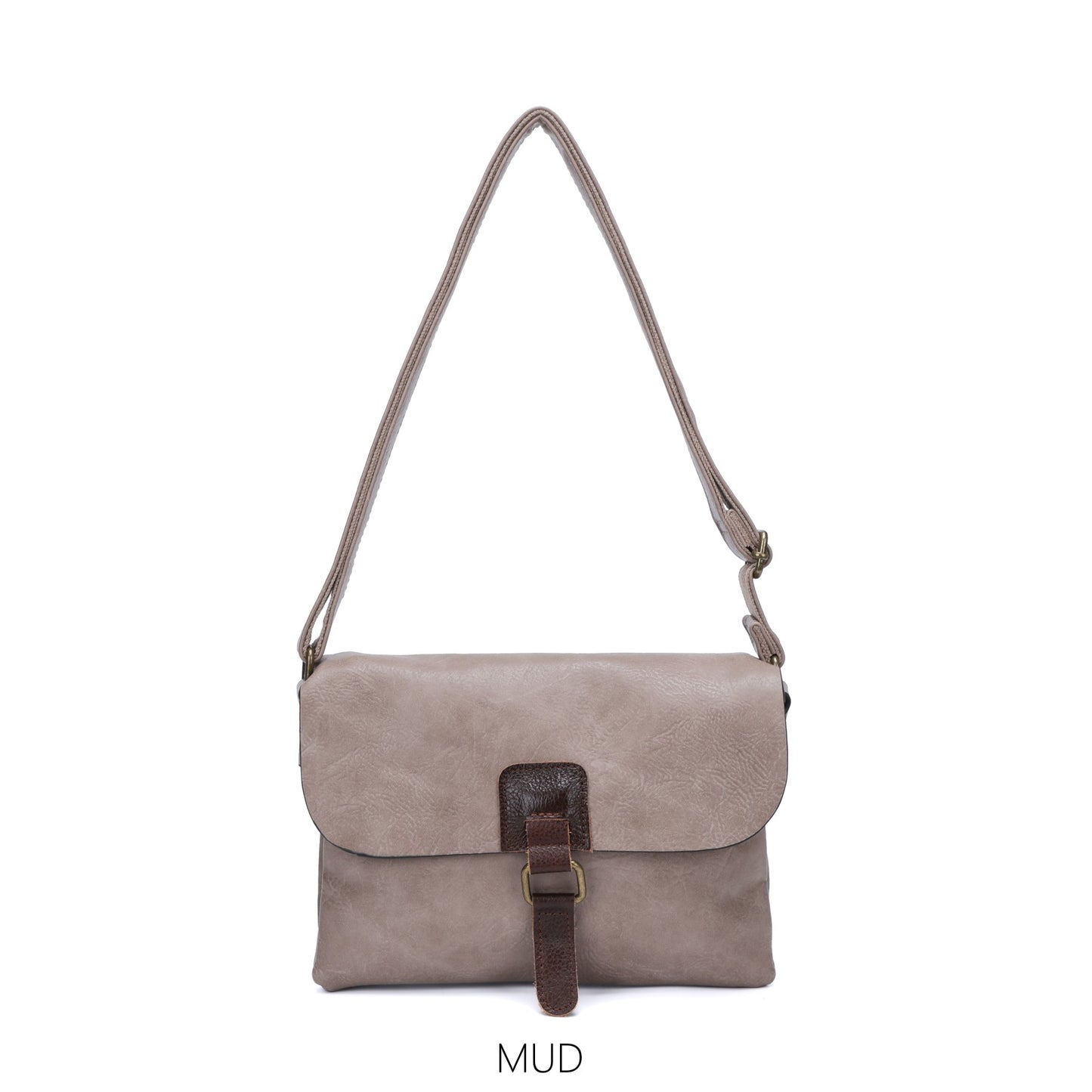 Cassie Vegan Leather Shoulder Bag with Two Compartments - Choice of colours