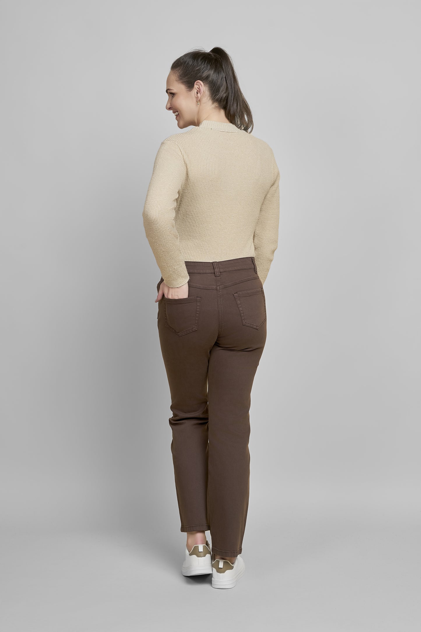 Pinns Super Stretch Straight Leg 29" Jeans 383T - Chocolate