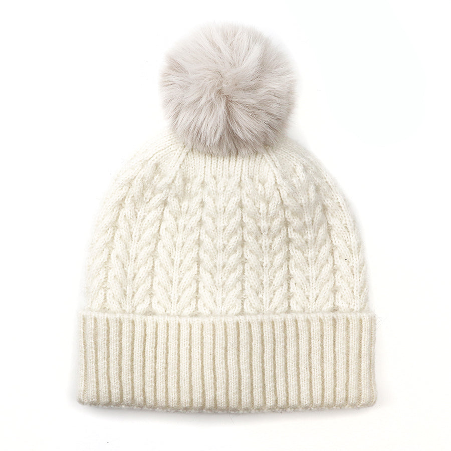 POM Herringbone Bobble Hat - Choice of Colours