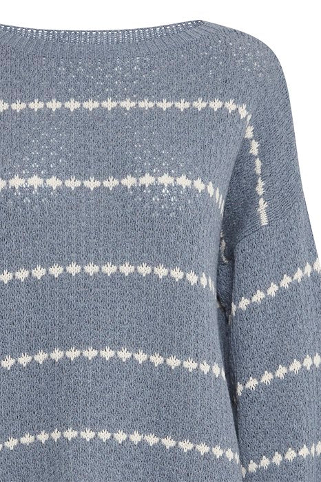Sorbet Felora Patterned Sweater - Denim Blue