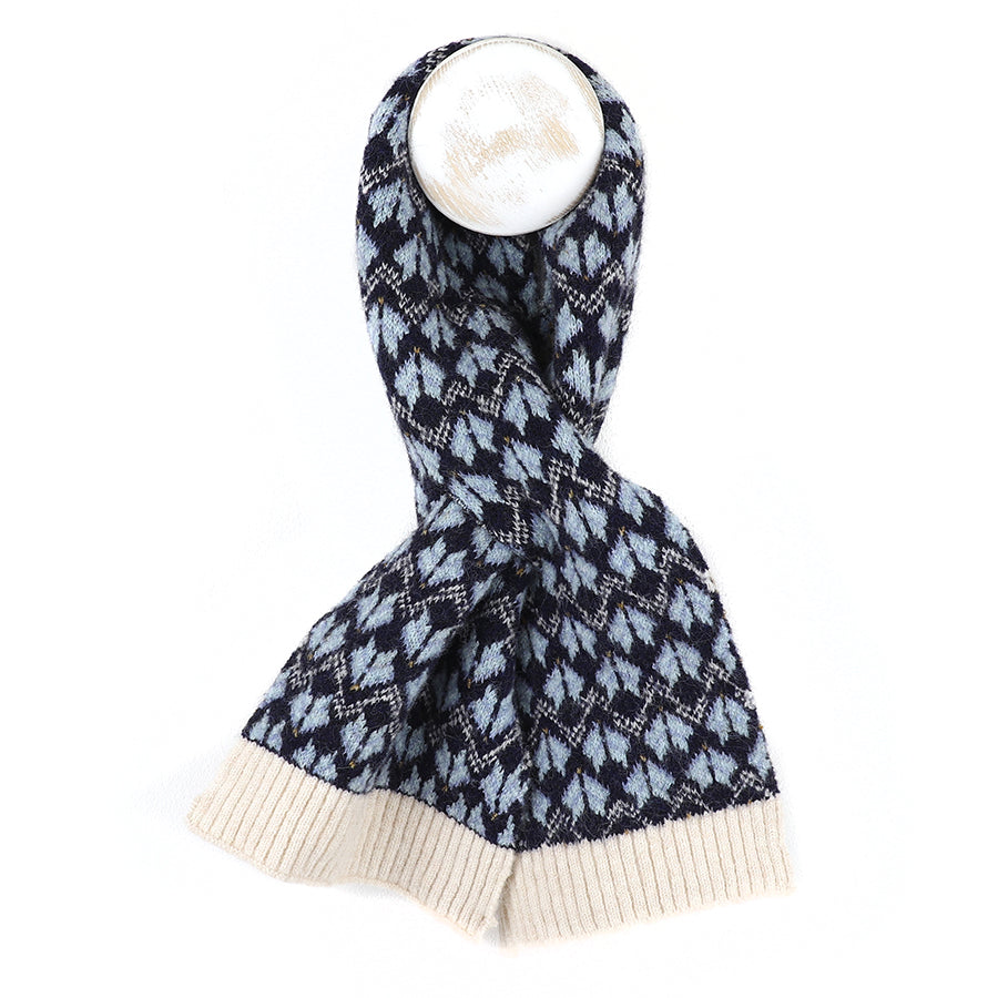 POM Scandi Knit Pull Through Scarf - Navy