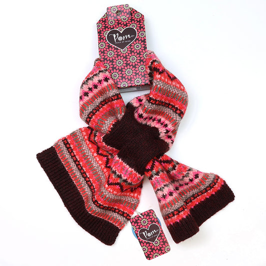 POM Fair Isle Pull Through Scarf - Pink