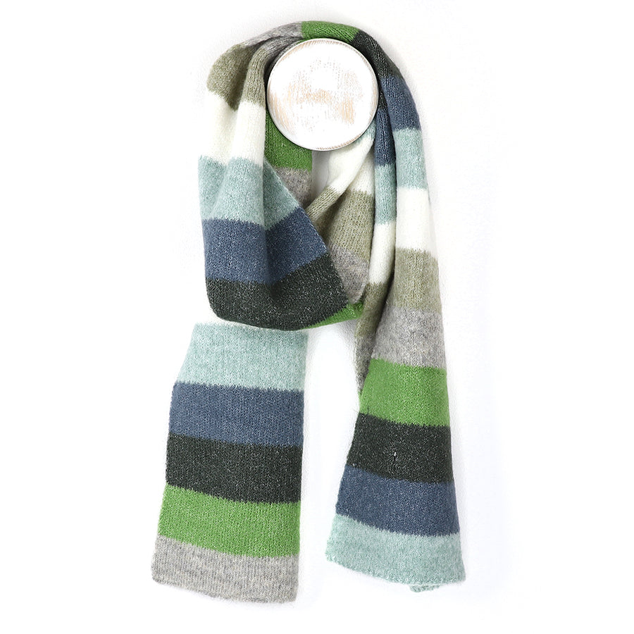 POM Classic Stripe Scarf - Blue Green