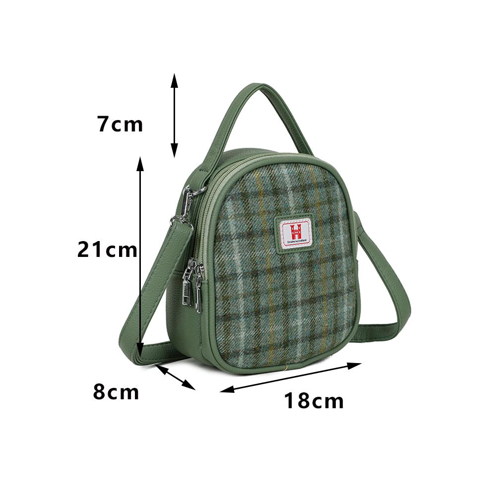 Strathurie Tweed Check Carry Backpack - Green