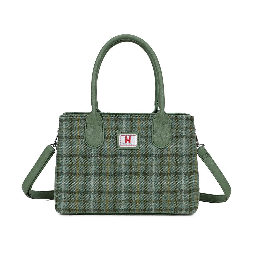 Strathurie Tweed Check Handbag - Green
