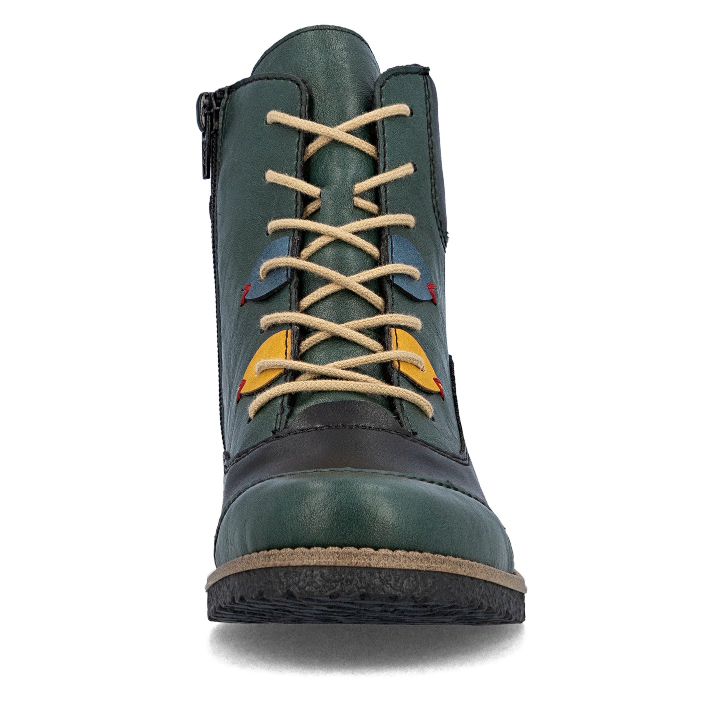 Rieker Zip & Lace Boots 73510 - Green