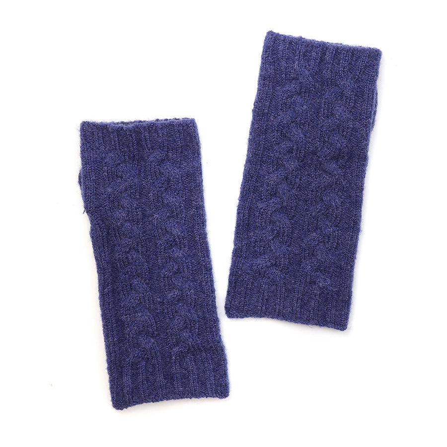 POM Cable Knit Wrist Warmers - Navy or Pink