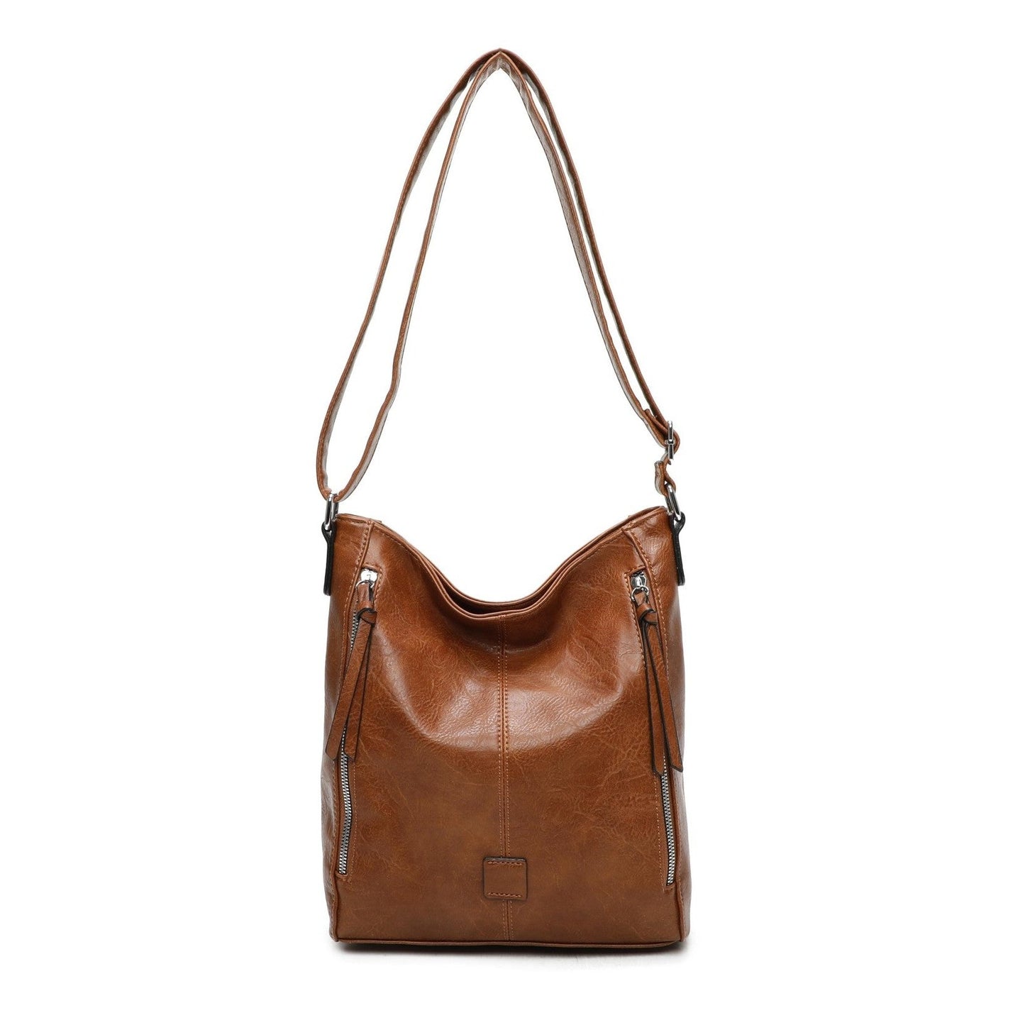 Sienna Vegan Leather Shoulder Bag with Side Zips - Choice of colours