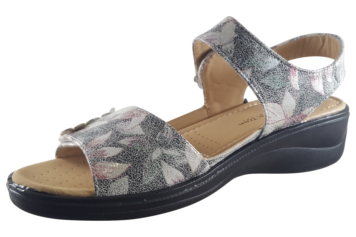 Azalea Sandals in Silver Leaf - sizes 3-8