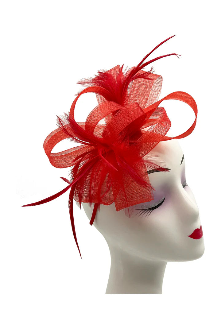 Loop Bow Fascinator with Feathers - Choice of colours