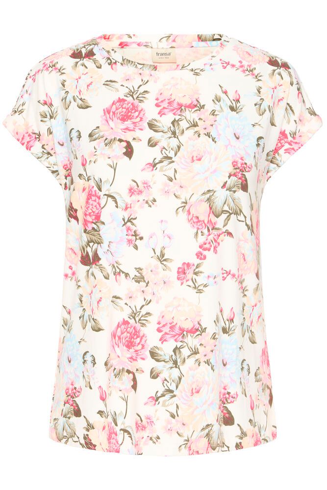 Fransa Seen Tee - Whisper White/ Pink Floral