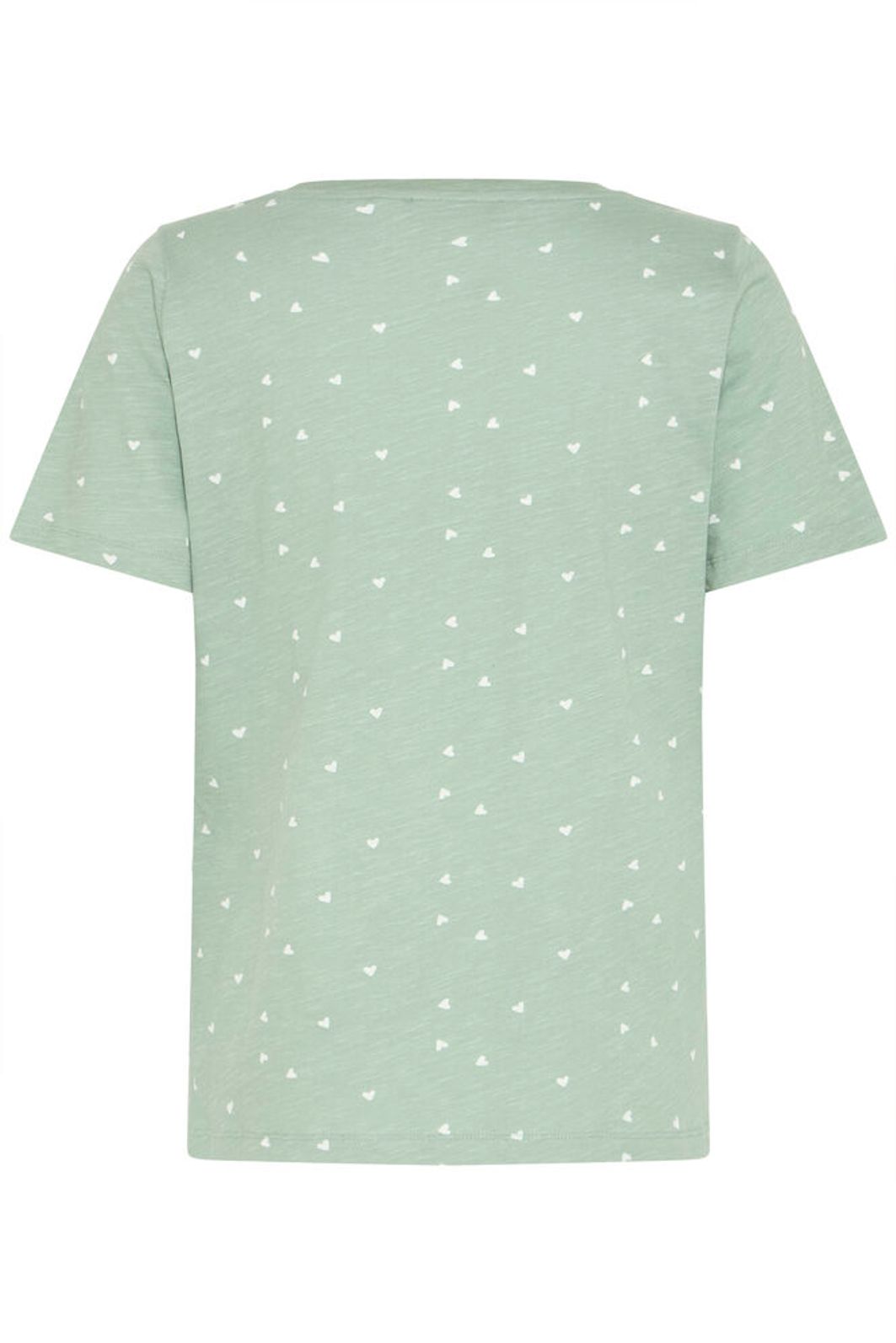 Fransa Hazilia Heart Print Tee - Sage Green