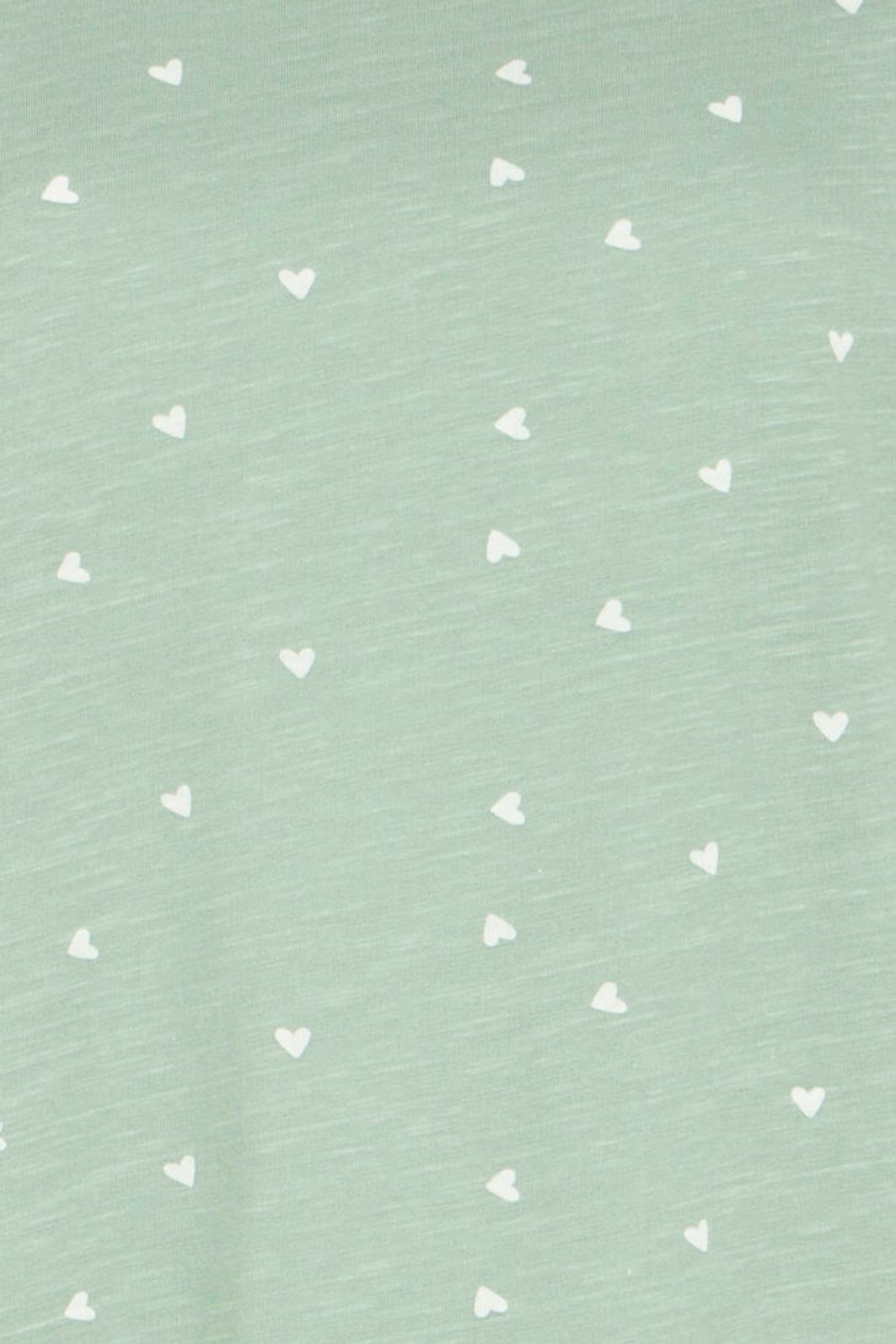 Fransa Hazilia Heart Print Tee - Sage Green