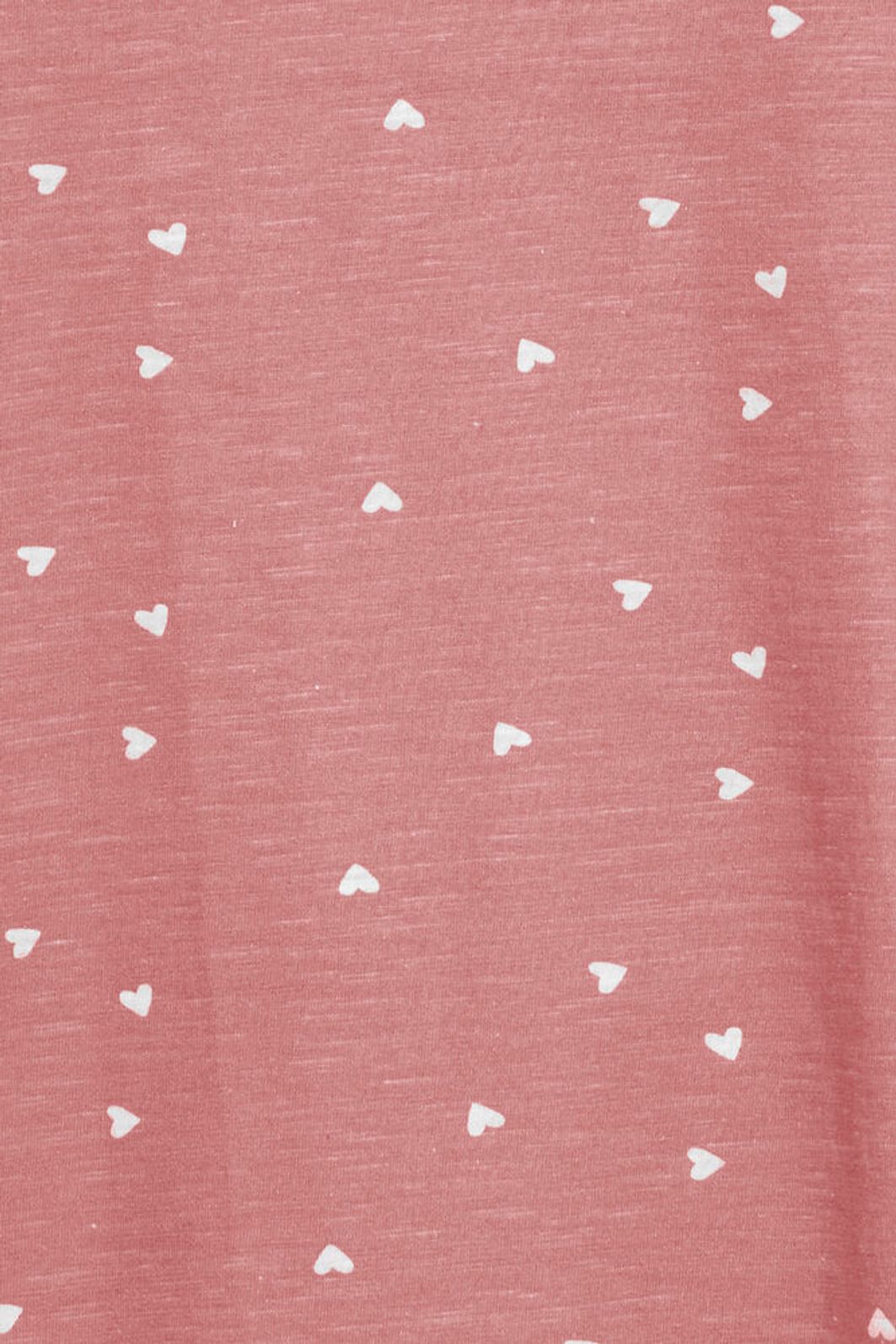 Fransa Hazilia Heart Print Tee - Dusky Pink