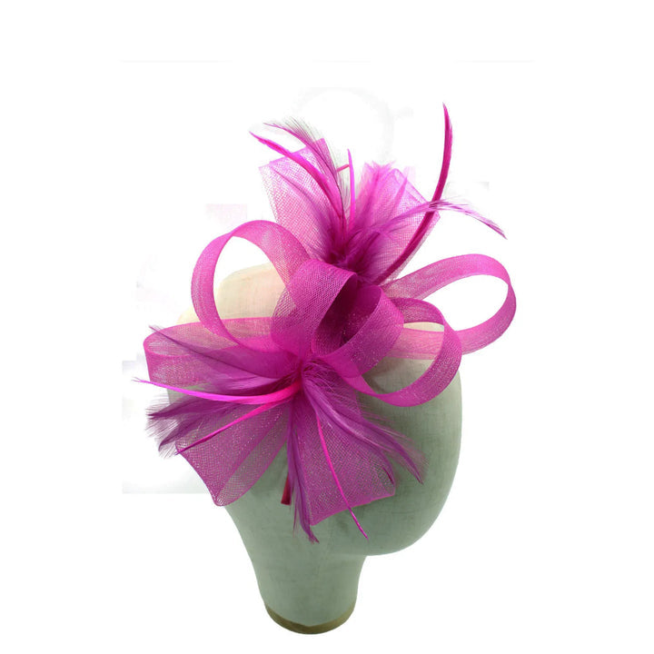 Loop Bow Fascinator with Feathers - Choice of colours