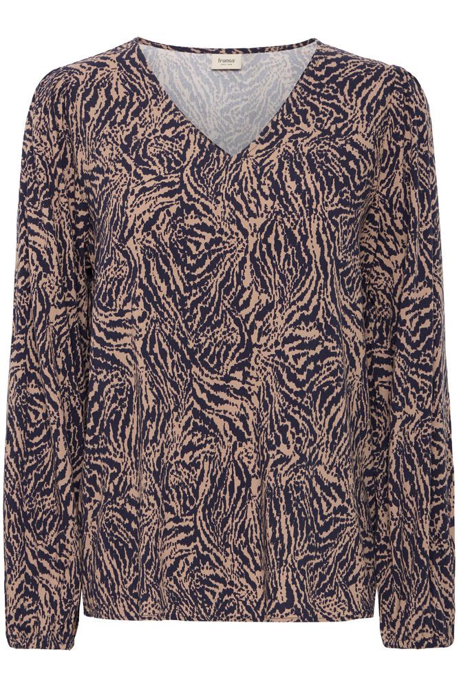 Fransa Justini Long Sleeve Blouse - Navy