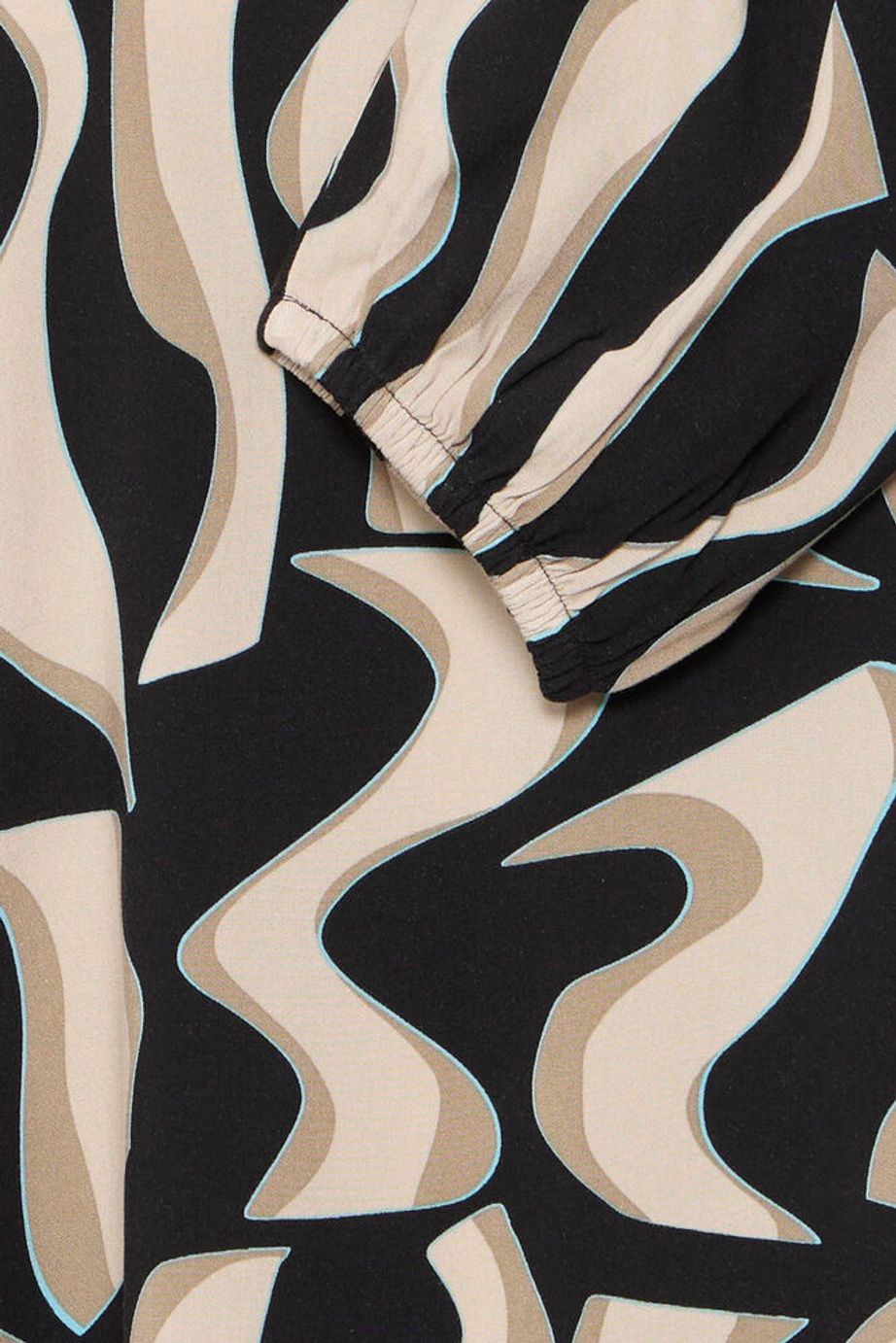 Fransa Justini Long Sleeve Blouse - Black Swirl