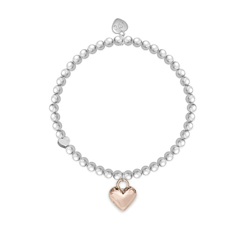 Life Charms Silver Plated Beaded Stretch Bracelet - Proud of You