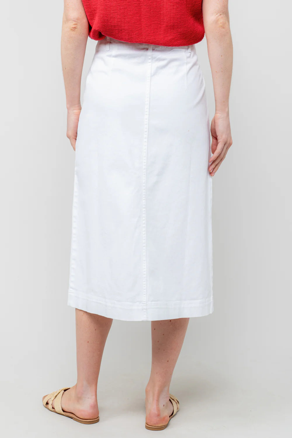 Lily & Me Penrose Twill Midi Skirt - White