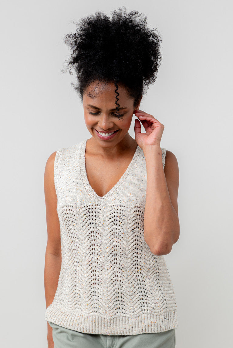 Lily & Me Aelia Oatmeal Pointelle Knit Tank