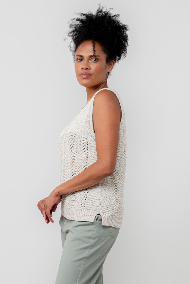 Lily & Me Aelia Oatmeal Pointelle Knit Tank