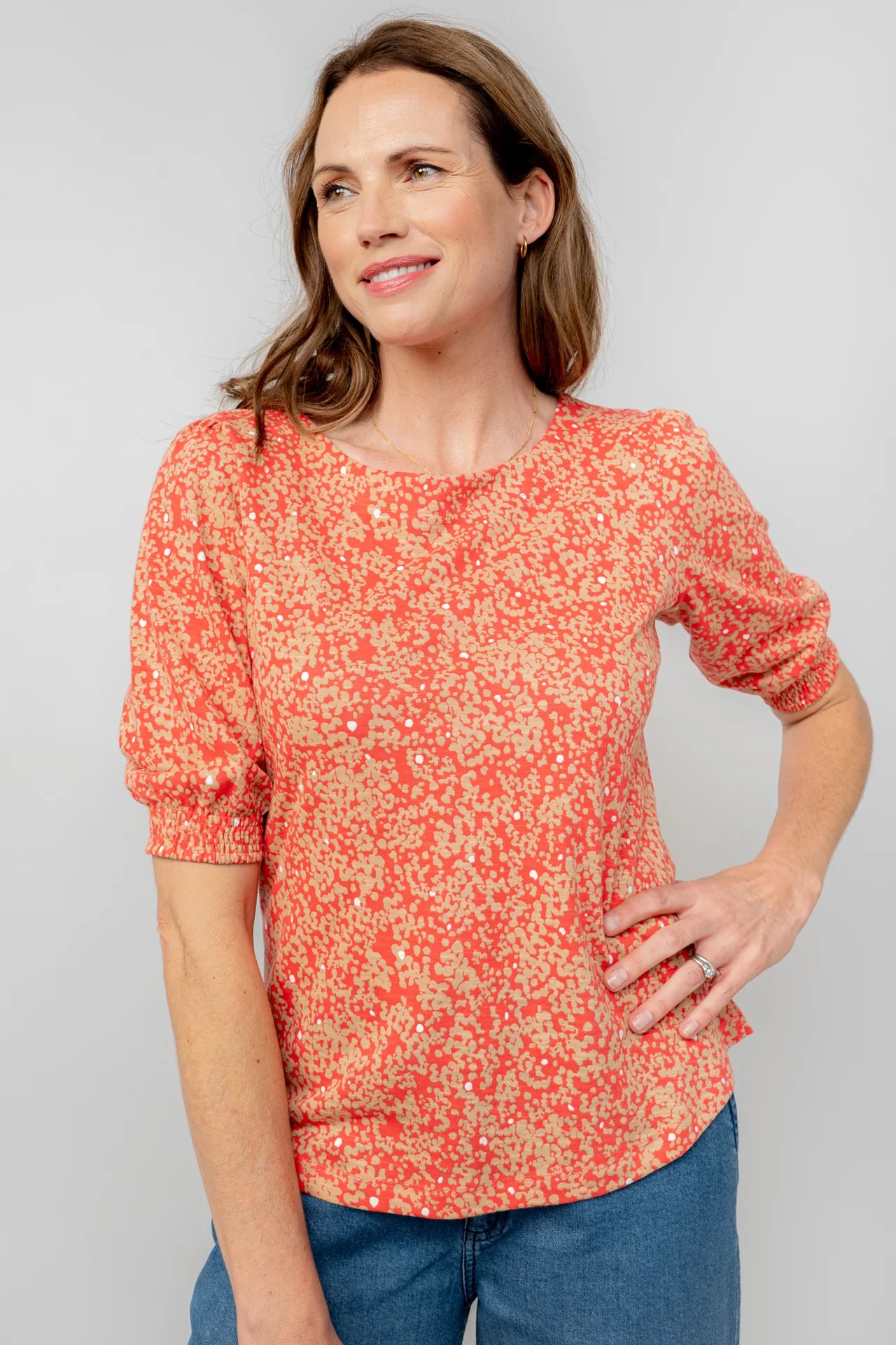 Lily & Me Meadow Cerise Top Stipple - Cerise